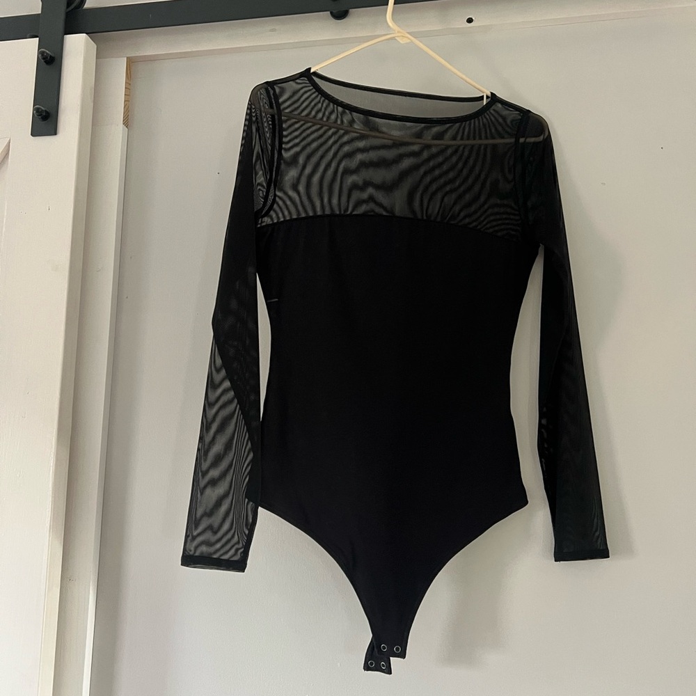 Abercrombie & Fitch Black Sheer Bodysuit